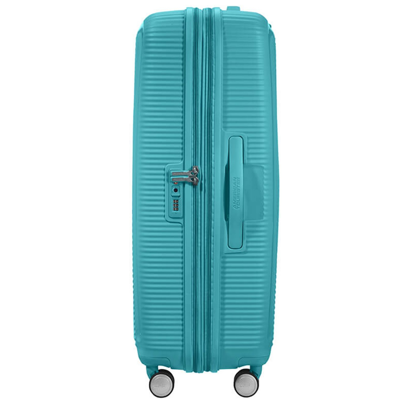 American Tourister Soundbox Spinner 77 Expandable turquoise tonic