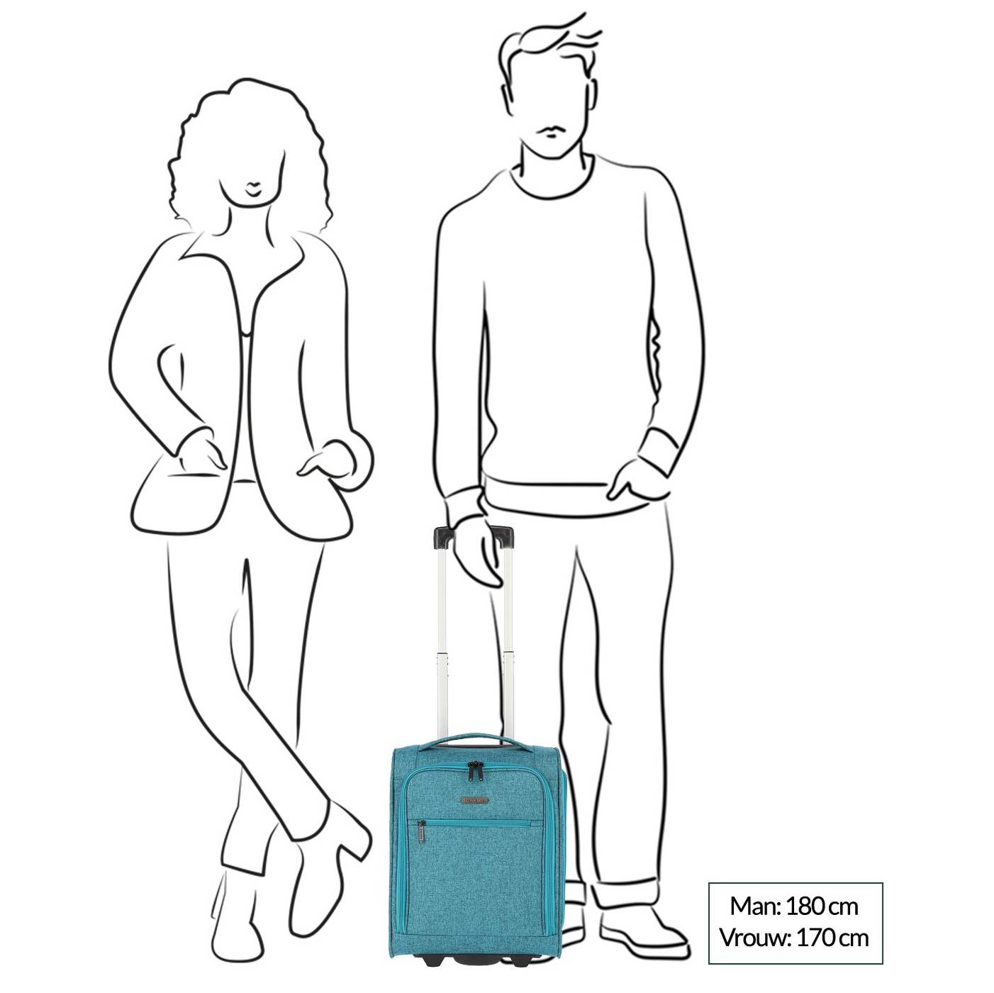 Travelite Cabin 2 Wiel Underseater 43cm petrol