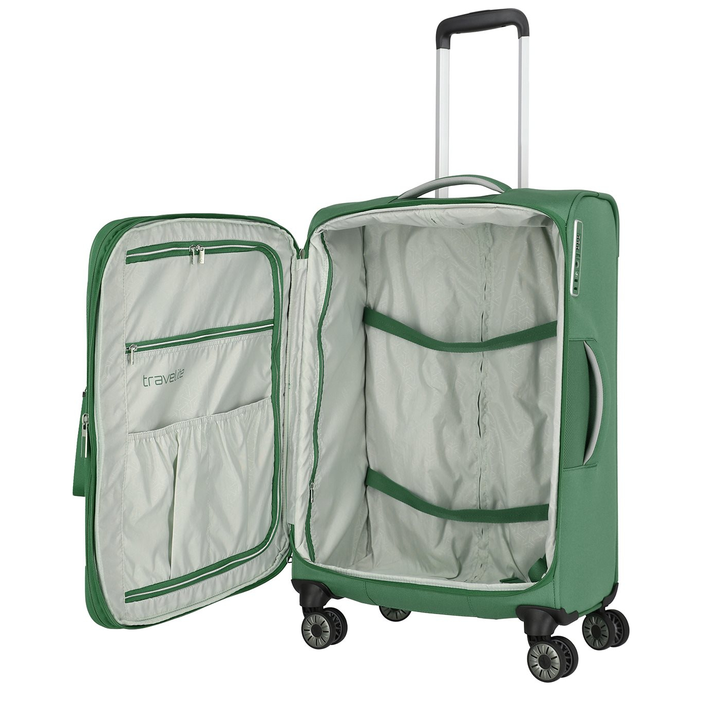 Travelite Miigo 4 Wheel Trolley M Expandable green