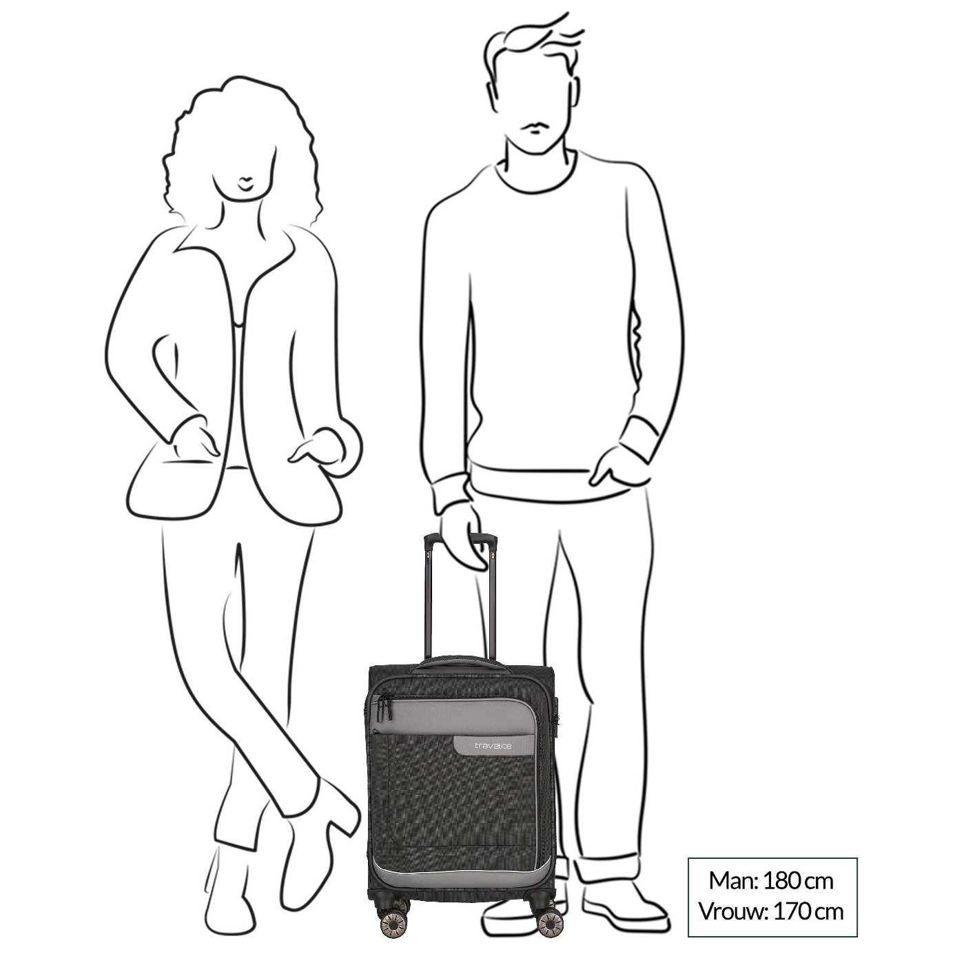 Travelite Viia 4 Wheel Trolley S rose