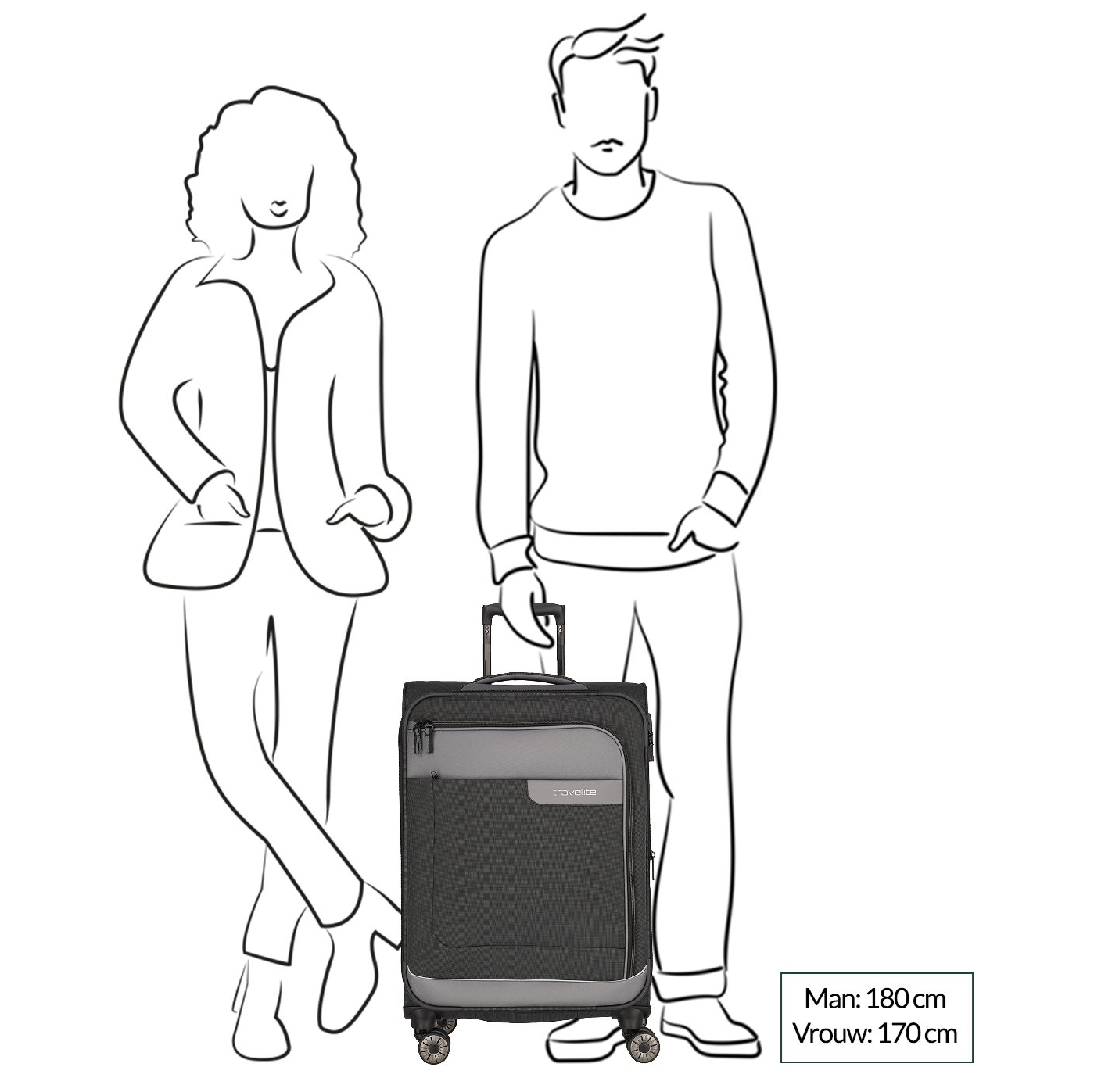 Travelite Viia 4 Wheel Trolley M Expandable rose