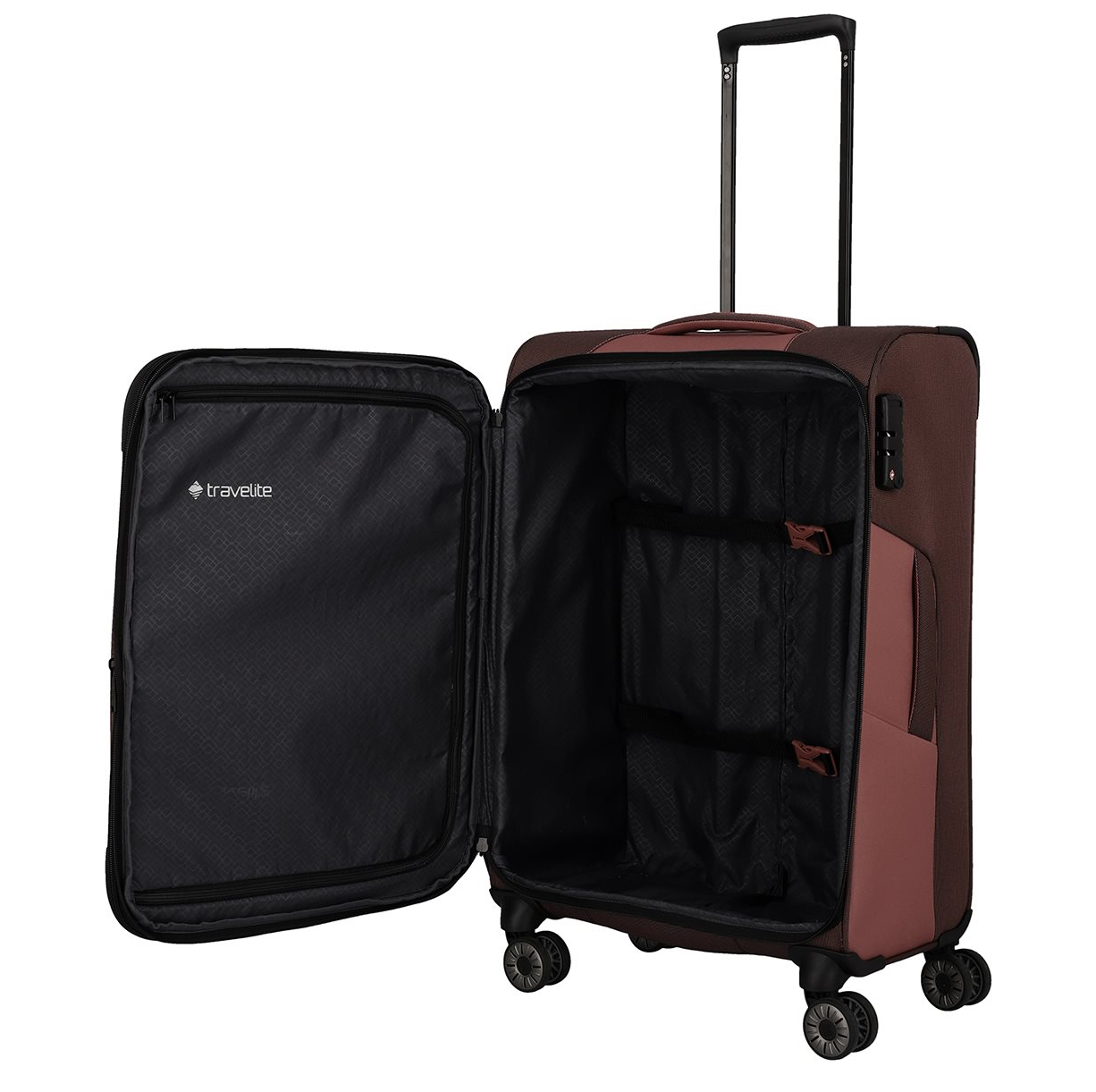 Travelite Viia 4 Wheel Trolley M Expandable rose