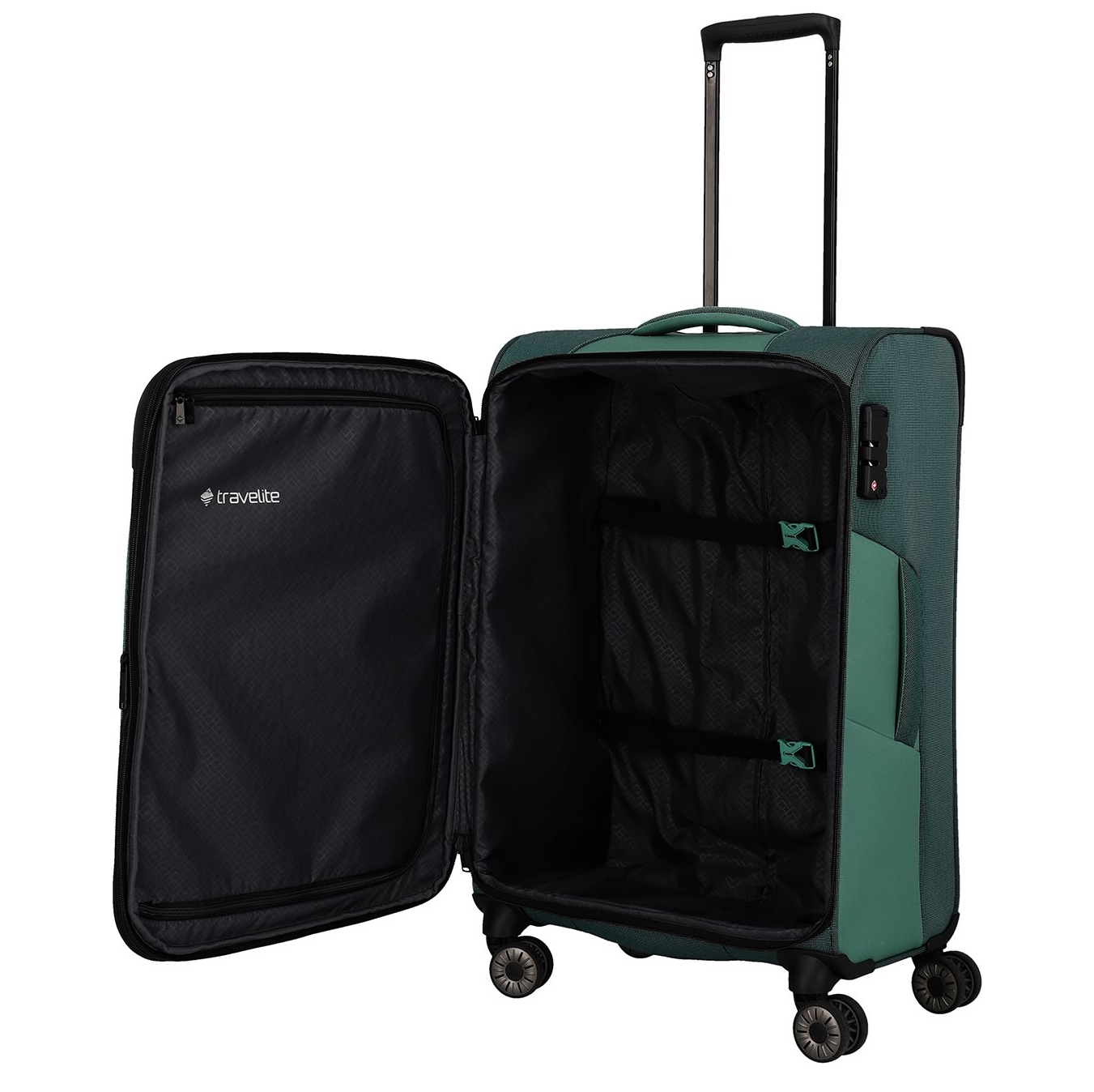 Travelite Viia 4 Wheel Trolley M Expandable green