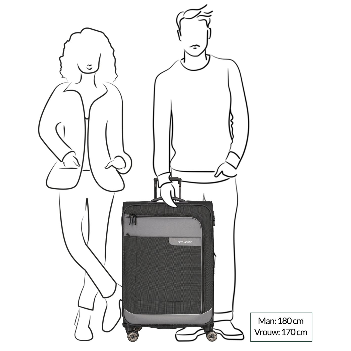 Travelite Viia 4 Wheel Trolley L Expandable rose