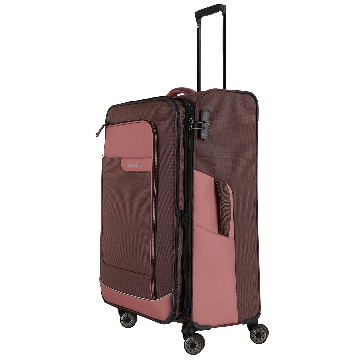 Travelite Viia 4 Wheel Trolley L Expandable rose