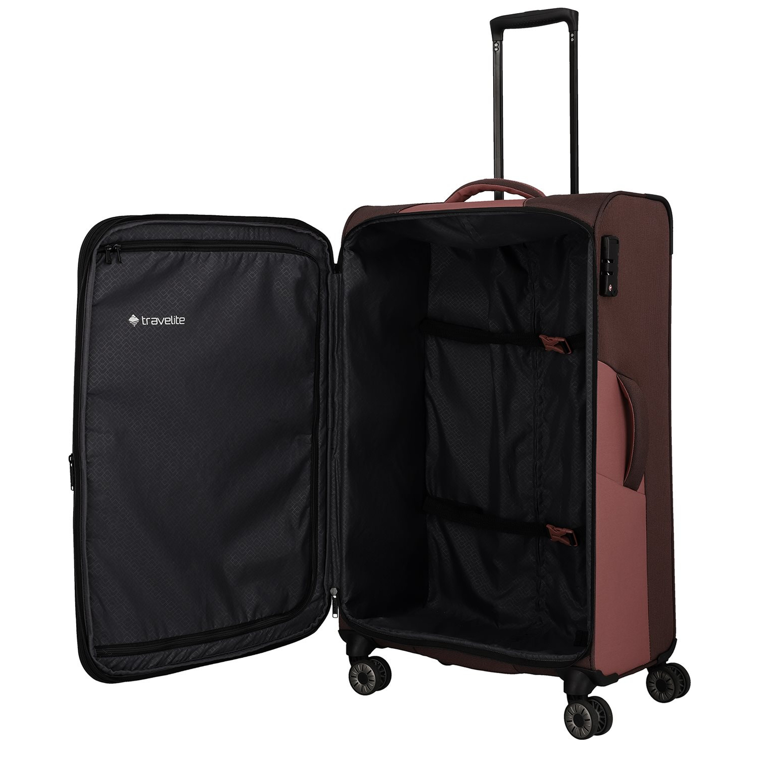 Travelite Viia 4 Wheel Trolley L Expandable rose