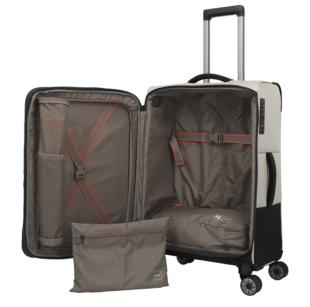Travelite Crosslite 5.0 4w Trolley M white sand