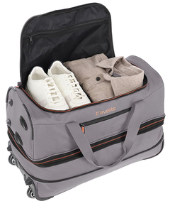 Travelite Basics Wheeled Duffle 55 Expandable grey