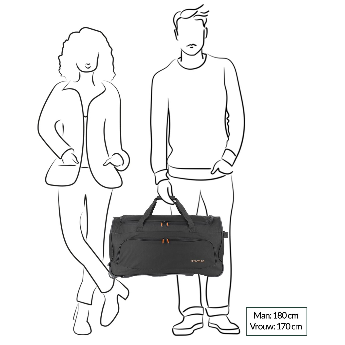 Travelite Basics Fresh Trolley Travel Bag 71 black