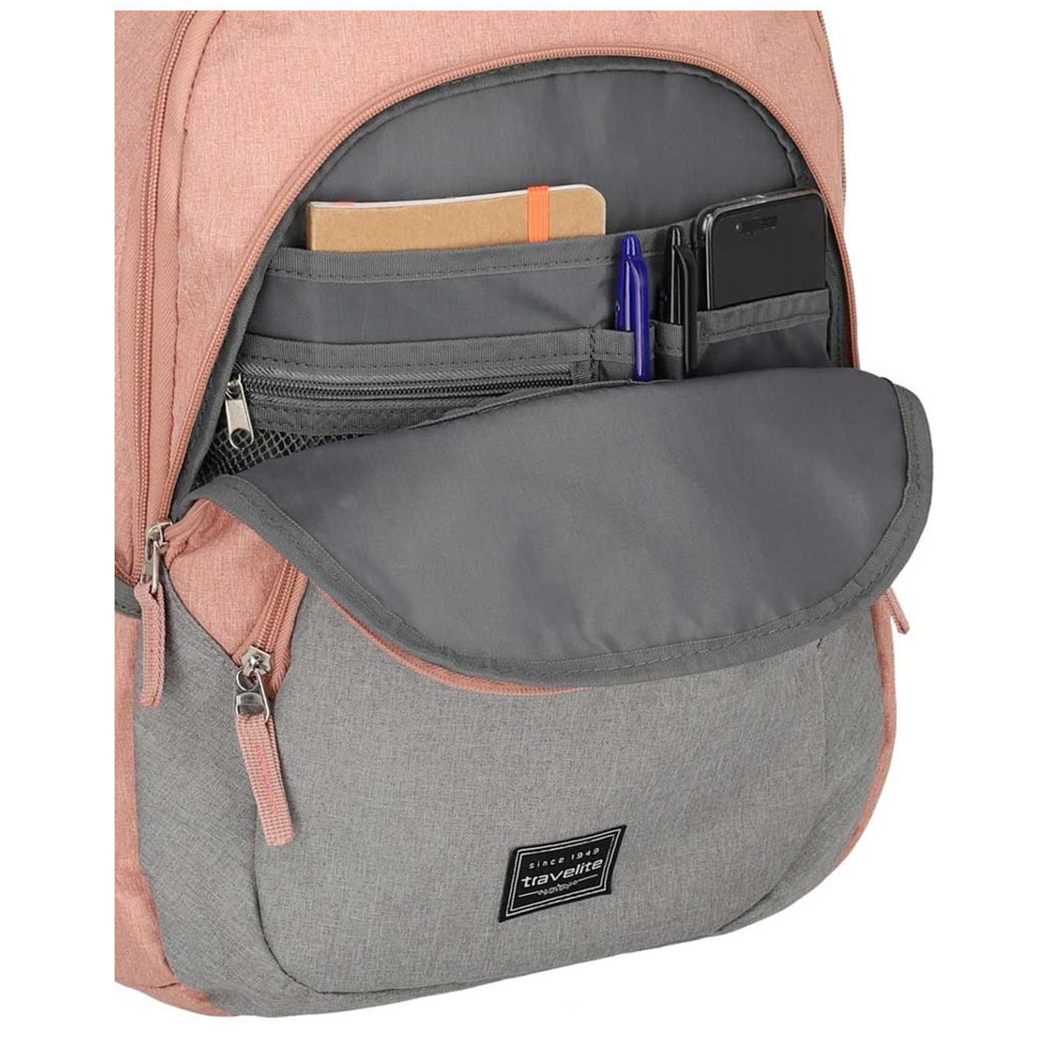 Travelite Basics Backpack Melange rose/grey