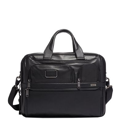 TUMI Alpha Expandable Organizer Laptop Brief Leather black