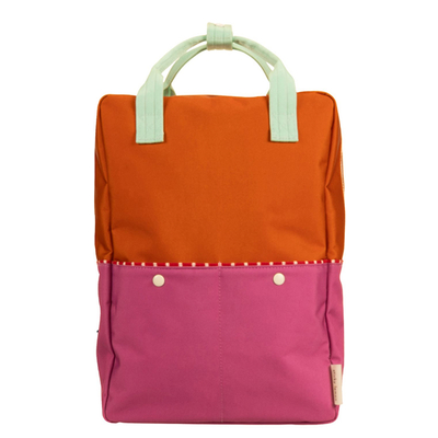 Sticky Lemon Better Together Colourblocking Backpack Large gravel orange rosette pink