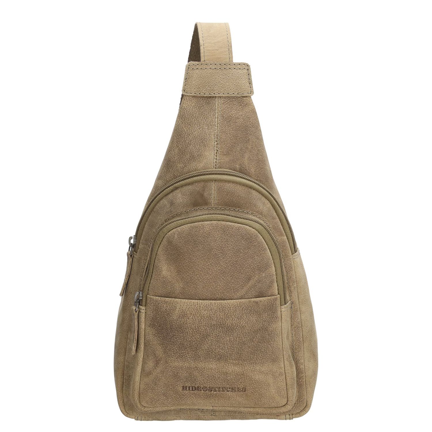 Hide Stitches Idaho schoudertas bruin en beige