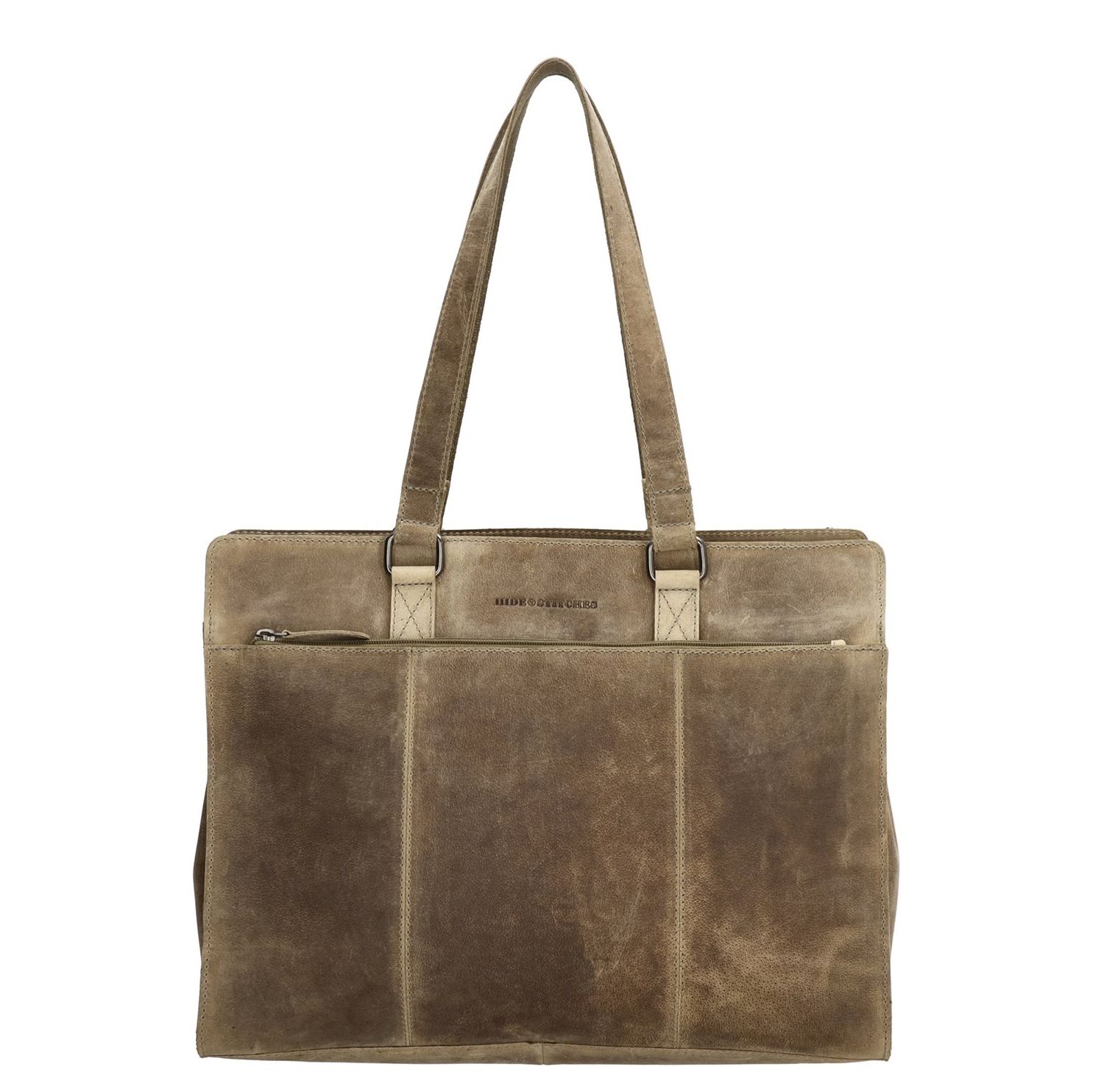 Hide Stitches Idaho laptoptas bruin en beige