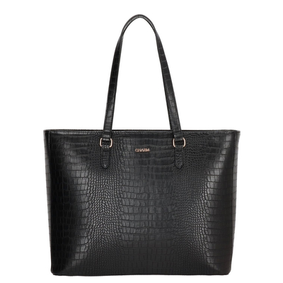 Charm London Midwood Shopper 15.6 inch laptopvak black croco