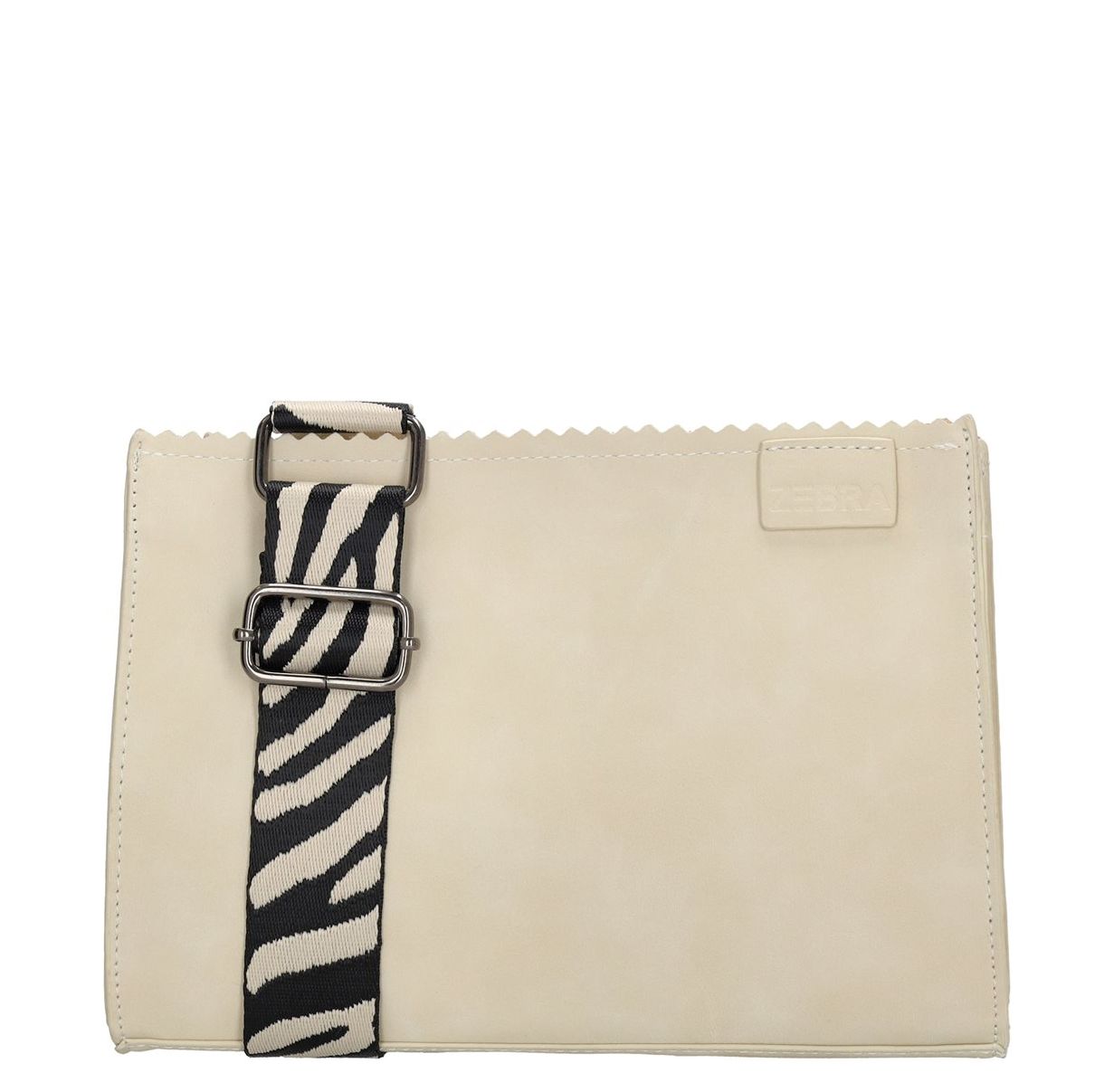 Zebra Trends Merel crossbodytas beige en wit