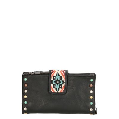 Hide & Stitches New Navajo Portemonnee zwart