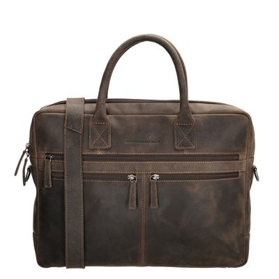 Hide & Stitches Idaho Enchant Laptoptas donkerbruin