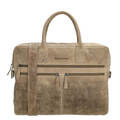 Hide & Stitches Idaho Enchant Laptoptas donkerzand