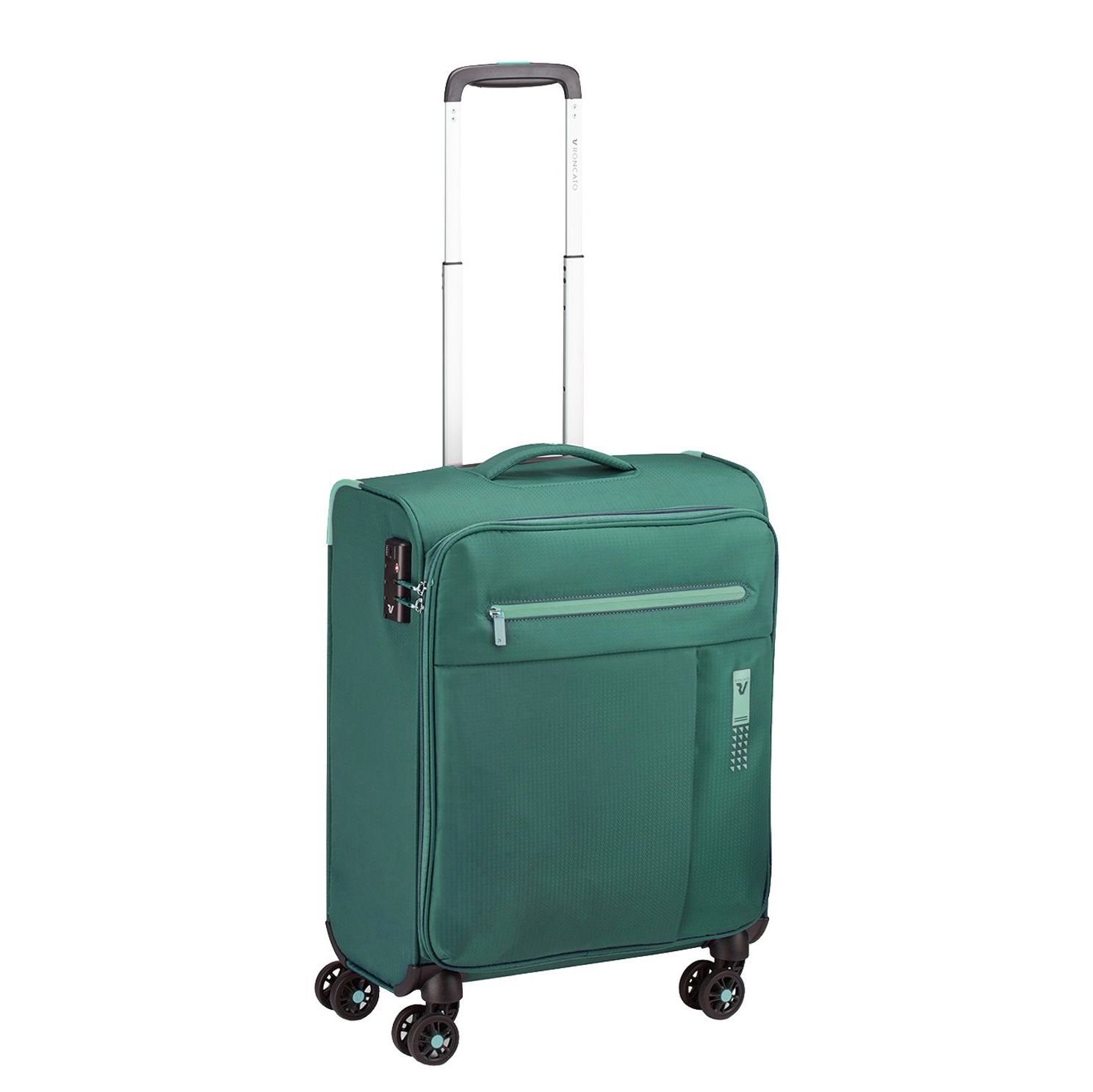 Roncato Lite Soft 4 Wheel Cabin Trolley verde bottiglia