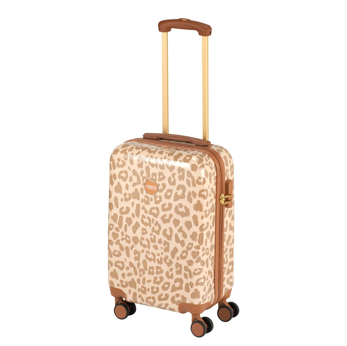 Princess Traveller Leopard - Handbagagekoffer - Crème/Taupe - S - 55cm