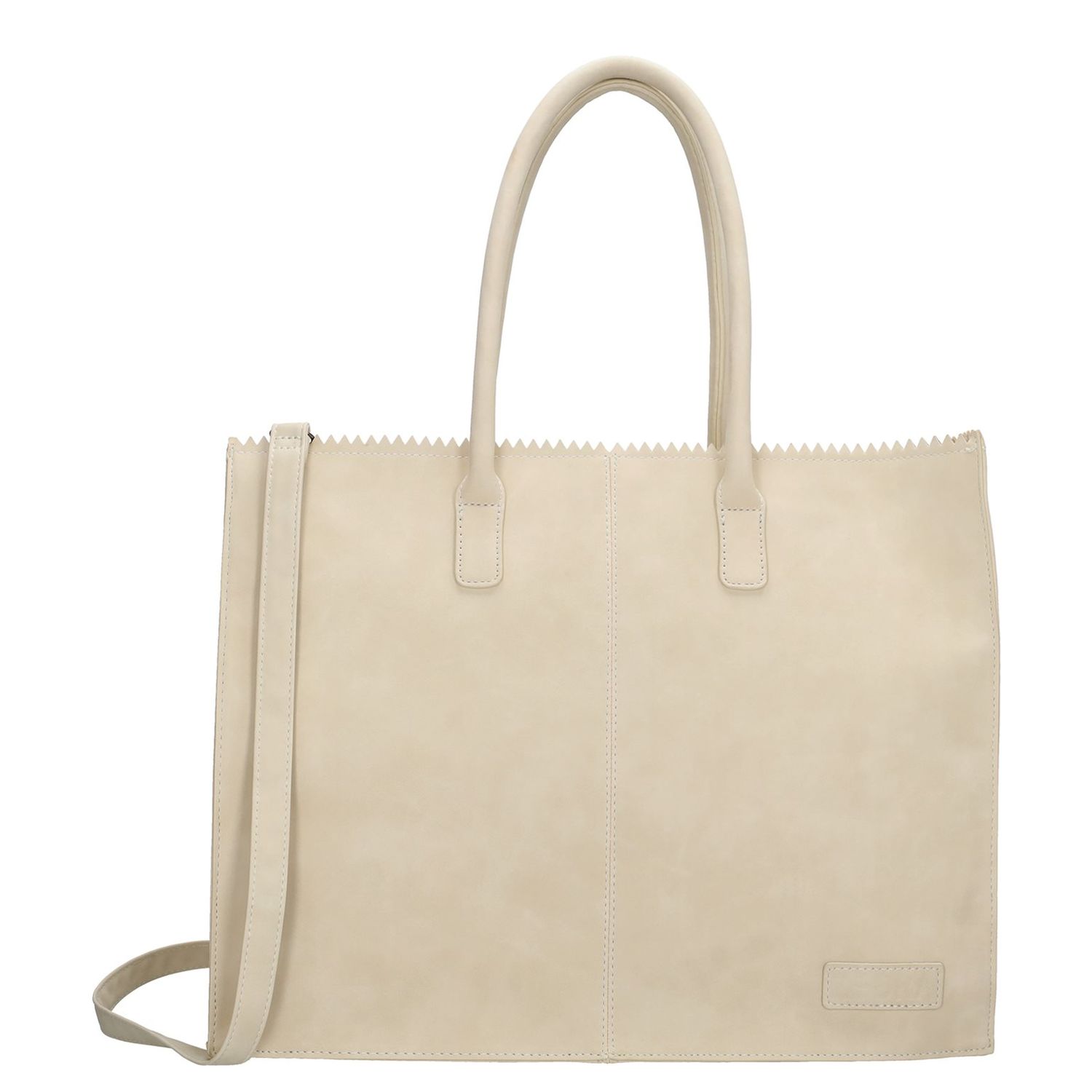 Zebra Trends Lisa XL shopper beige en wit