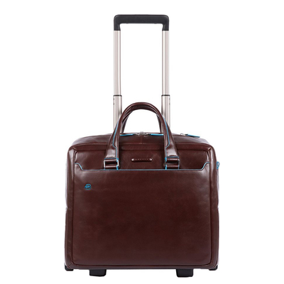 Piquadro Black Square Briefcase with wheels brown