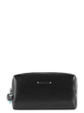 Piquadro Black Square Beauty bag 2 zippers nero