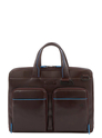Piquadro Blue Square Computer Portfolio Briefcase 14'' mahogany