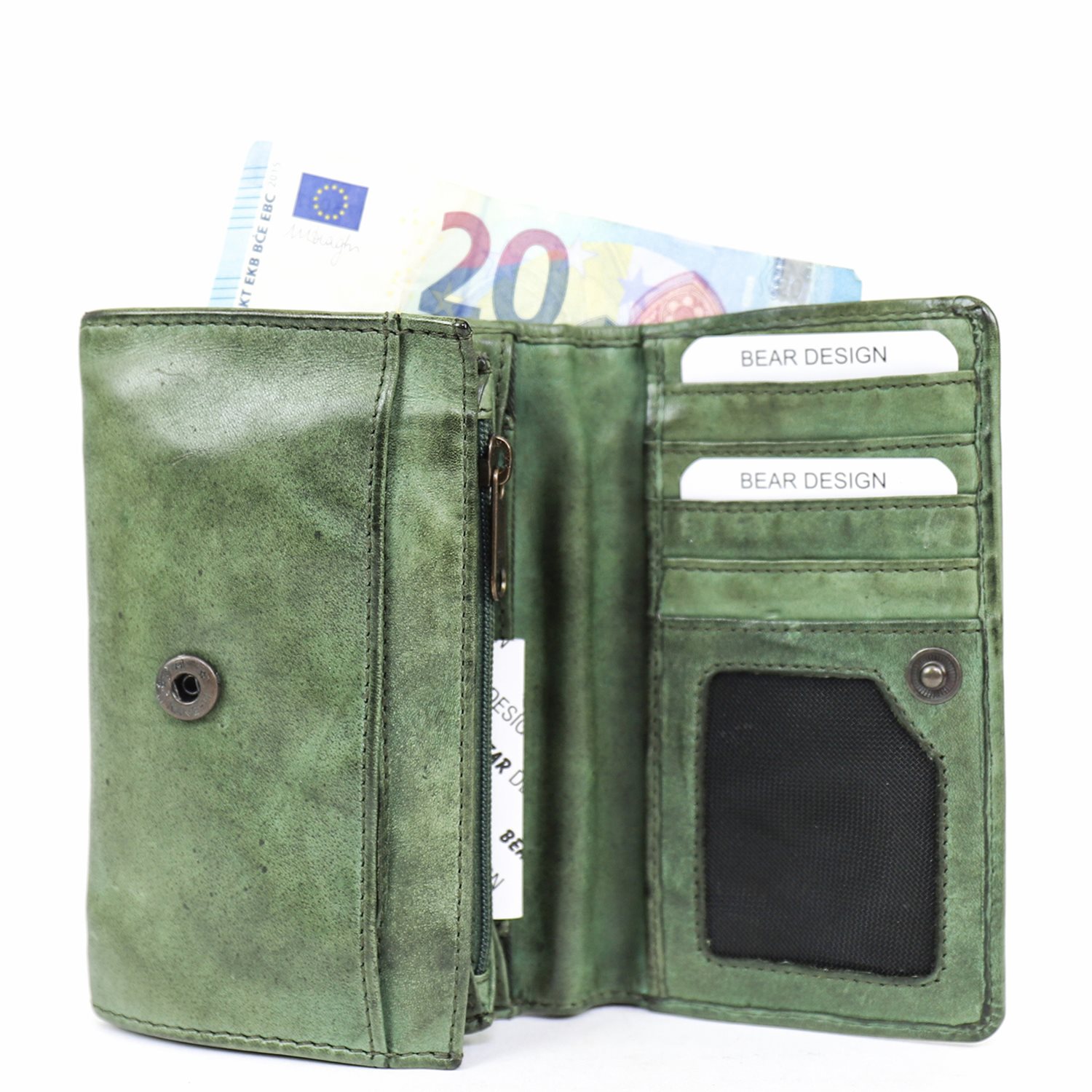 Bear Design Flappie Portemonnee green CL15572-GREEN | Travelbags.be