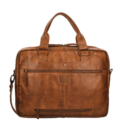 Bear Design Cow Lavato Laptoptas cognac
