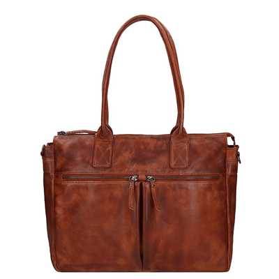 Bear Design Callisto Pelle Binni Laptopschoudertas cognac