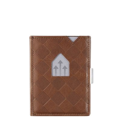 Exentri Leather Wallet RFID hazelnut chess
