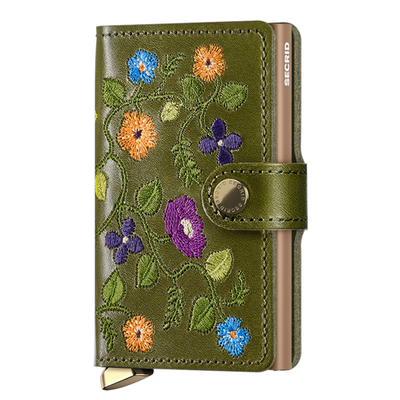 Secrid Miniwallet Premium Stitch Floral olive