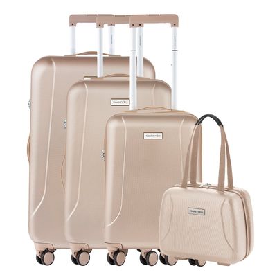 CarryOn Skyhopper 4-Delige Kofferset Beautycase/S/M/L champagne