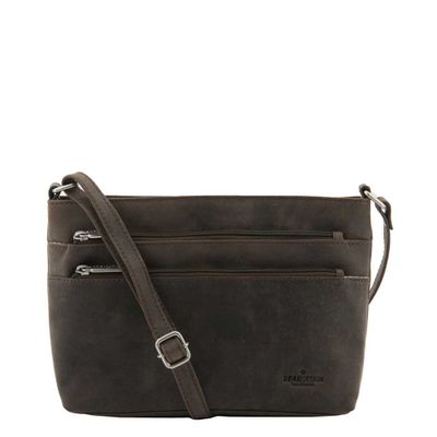 Bear Design Dark Nature Schoudertas Multi Rits brown