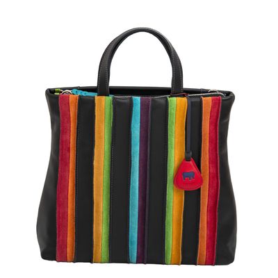 Mywalit Laguna Large Leather and Suede Shopper black