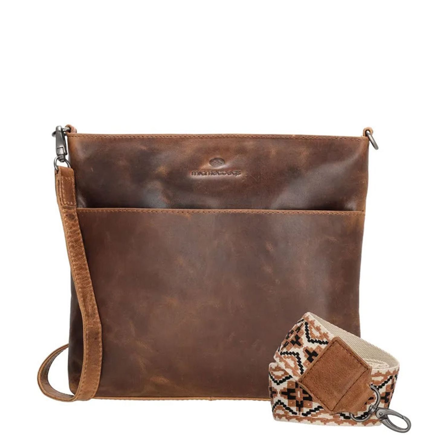 Hide Stitches schoudertas bruin