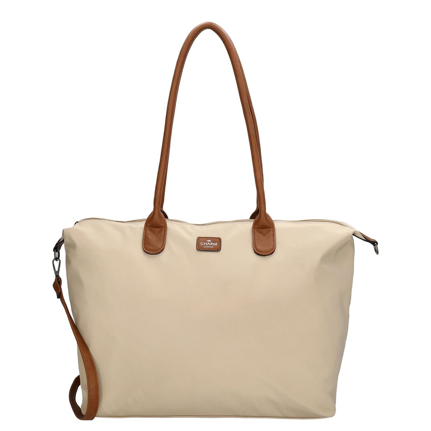 Charm London schoudertas beige en bruin
