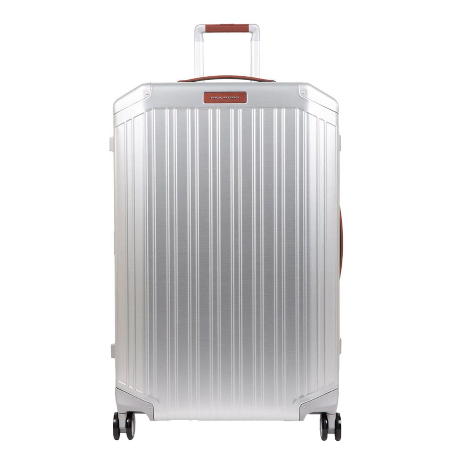 Piquadro Alu Large 4 Wheel Trolley Aluminum / Leather