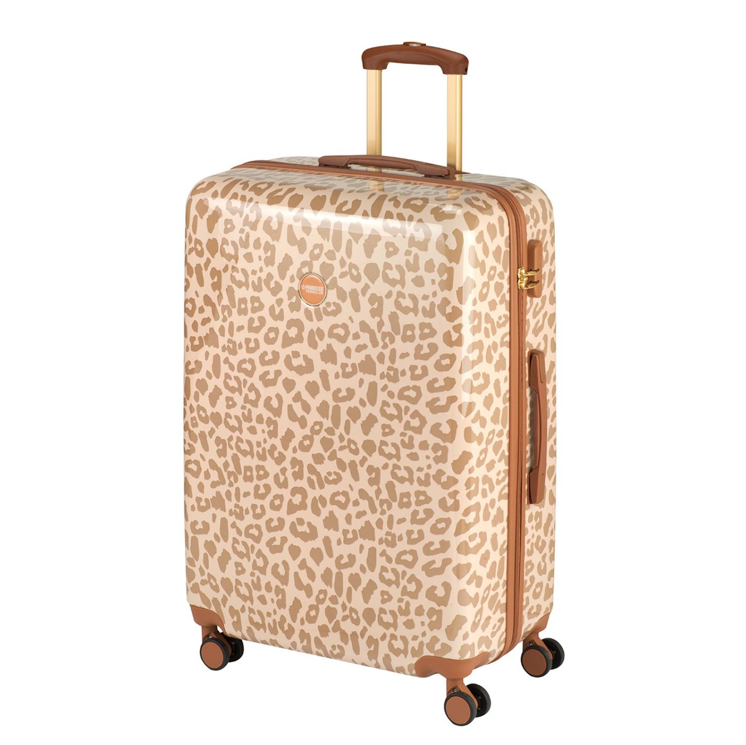 Princess Traveller Animal Print Trolleys beige