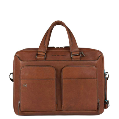 Piquadro Black Square Computer Briefcase 15" tobacco