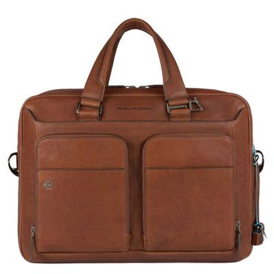 Piquadro Black Square Computer Briefcase 15" tobacco