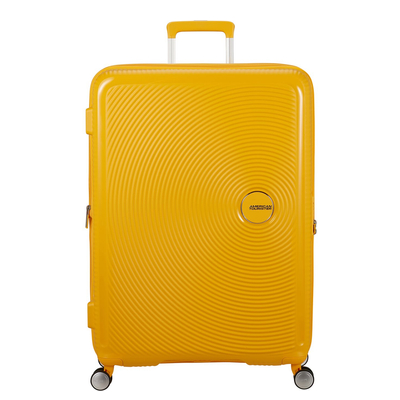 American Tourister Soundbox Spinner 80/30 TSA Expandable golden yellow