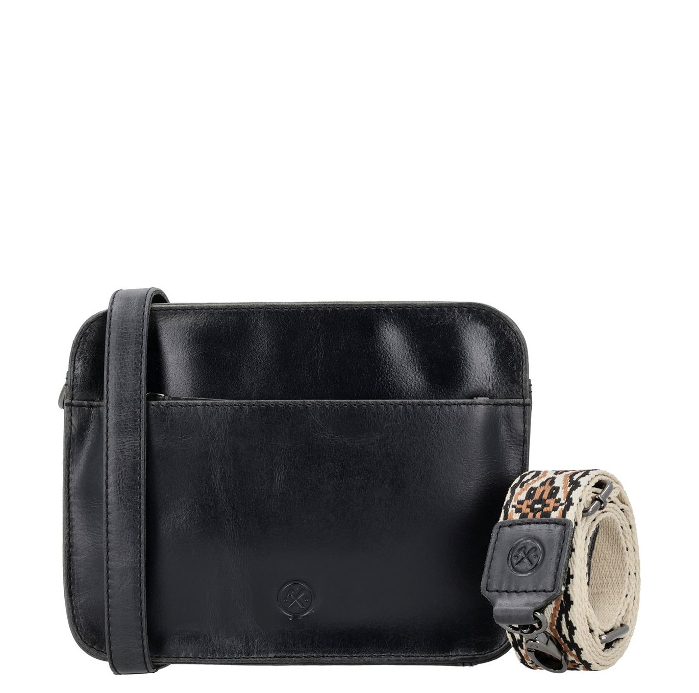 Hide Stitches schoudertas zwart