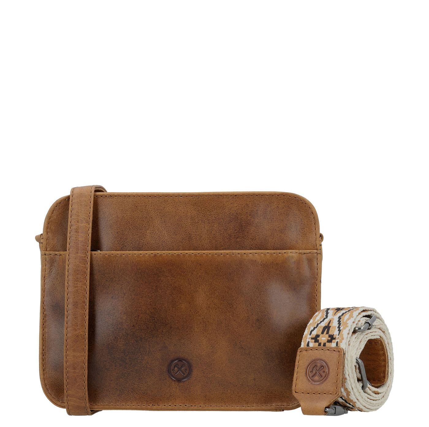 Hide Stitches schoudertas bruin