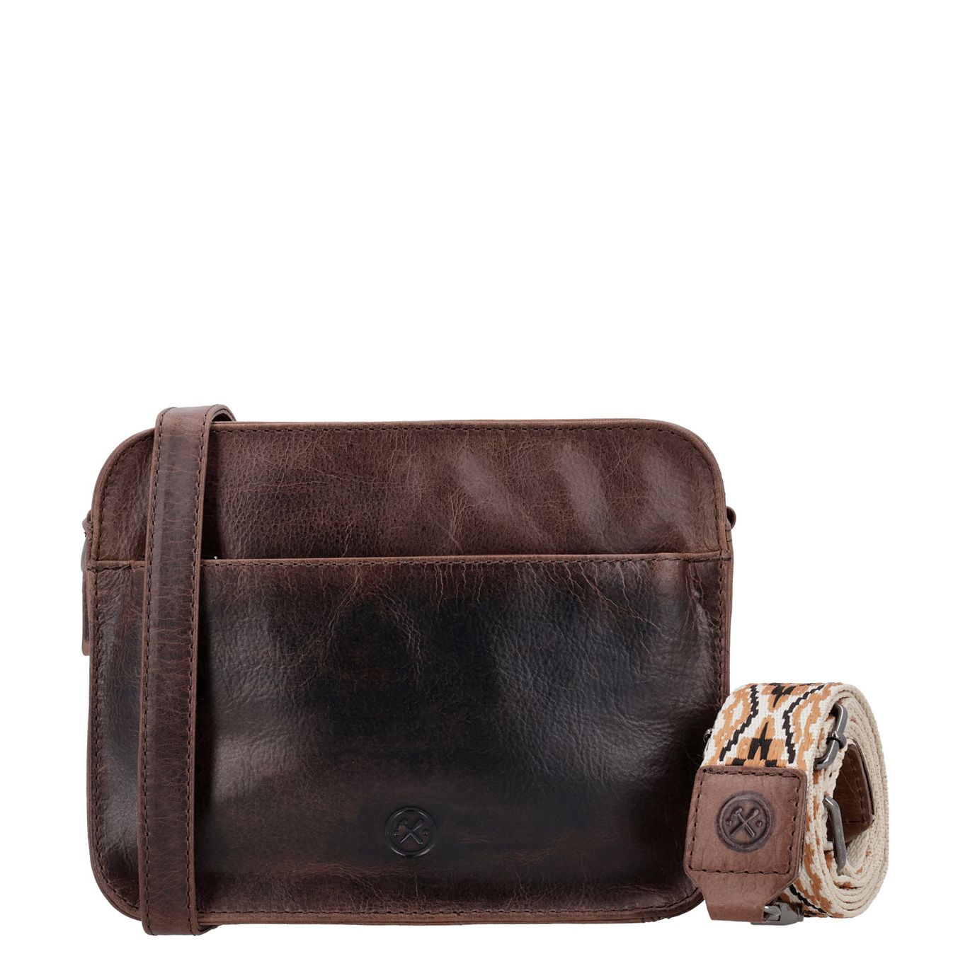 Hide Stitches schoudertas bruin