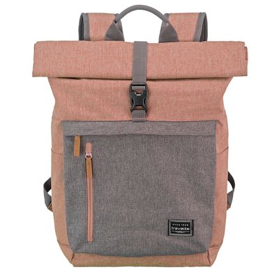 Travelite Basics Rollup Backpack rose/grey
