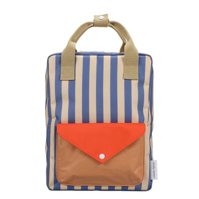Sticky Lemon Medium Backpack Envelope Wonders stripes blue whale-sandy yellow