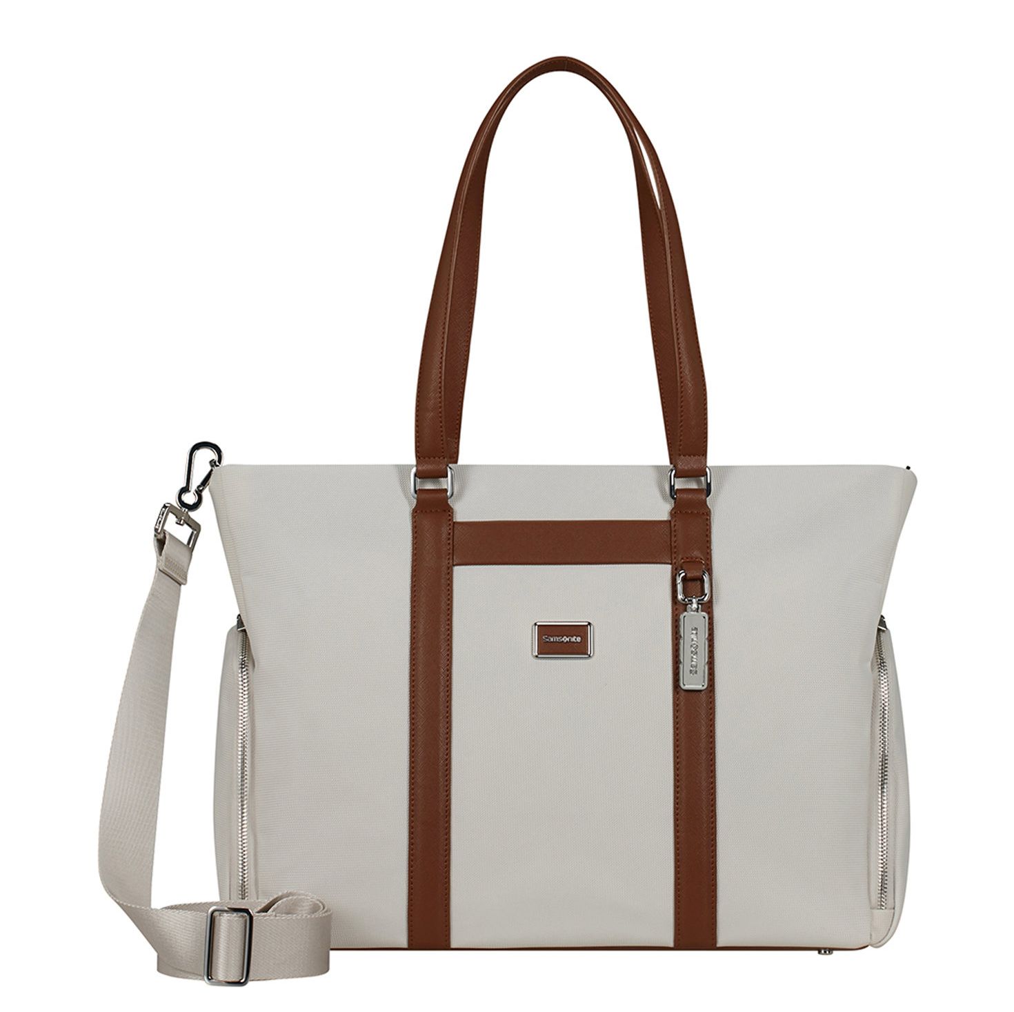 Samsonite handtas wit en beige